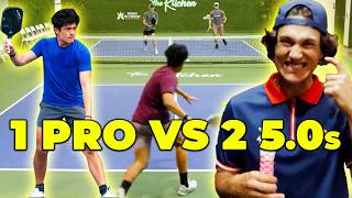Can 1 Pro Beat TWO 5.0 Pickleball Players?!
