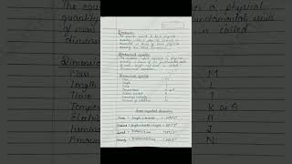 Class 11 physics notes | units and measurement handwritten notes | JEE | NEET | CBSE |