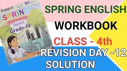 CLASS - 4th // English Spring workbook // Revision , Day - 12 Solution