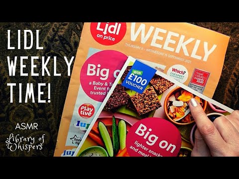 ASMR | Lidl Weekly! Gum Chewing & Whisper Browsing & Chat Plus Lidl Supplement!