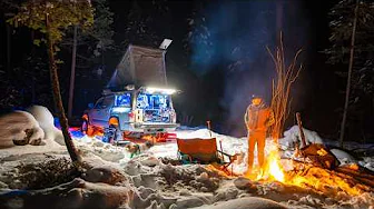 10ºF Winter Truck Camping in Deep Montana Snow