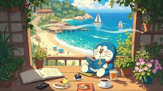 Reading with Doraemon by the Beach 📖  Chill Lofi Music & Ocean Breeze screenshot 5