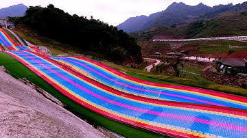 trượt máng Air Slide tại Khu du lịch Mộc Châu Island - Cầu kính Bạch Long