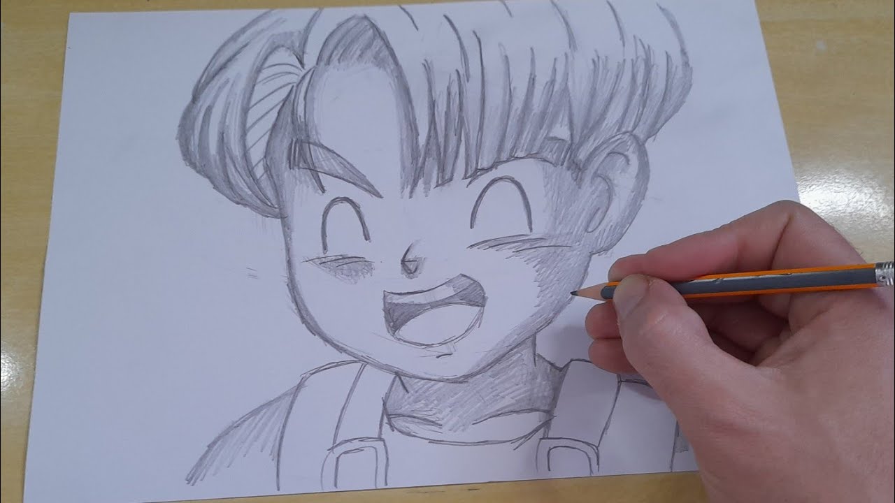 FACIL DE DESENHAR COMO DESENHAR KID TRUNKS do ANIME DBZ passo a passo 