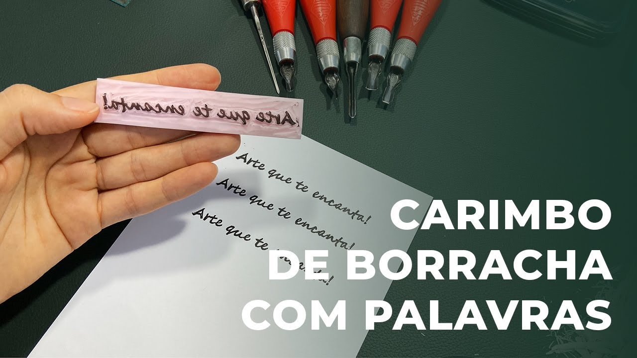 Como fazer CARIMBO de borracha com PALAVRAS - YouTube