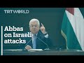 Palestine president mahmoud abbas speaks on israeli aggression
