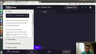 تعلم React.js من الصفر مع دروس codeacademy  -- درس رقم 1
