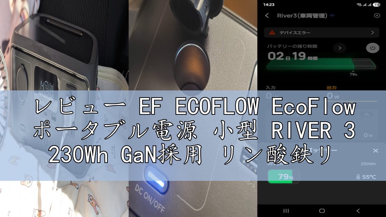 レビュー EF ECOFLOW EcoFlow ポータブル電源 小型 RIVER 3 230Wh GaN採用 リン酸鉄リチウム ぽーたぶる電源 静音設計 UPS機能 AC定格300W /サージ600W