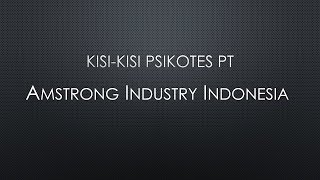 KISI-KISI PT AMSTRONG INDUSTRY INDONESIA