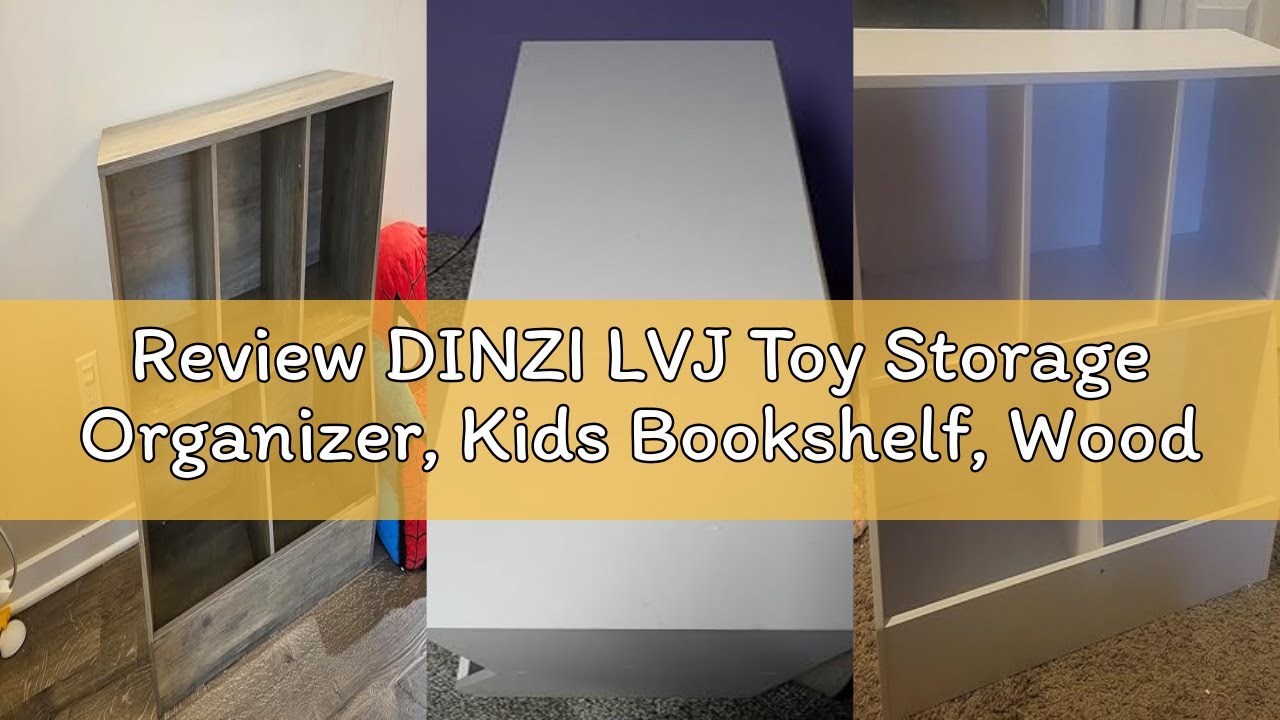Review DINZI LVJ Toy Storage Organizer, Kids Bookshelf, Wood Toy Storage Cabinet, 3-Tier 8 Cubby Chi