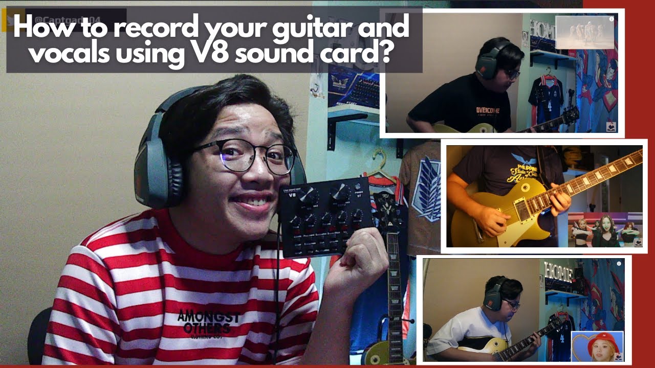 Recording Setup Using V8 HOW TO RECORD YOUR GUITAR USING V8 SOUND CARD - YouTube