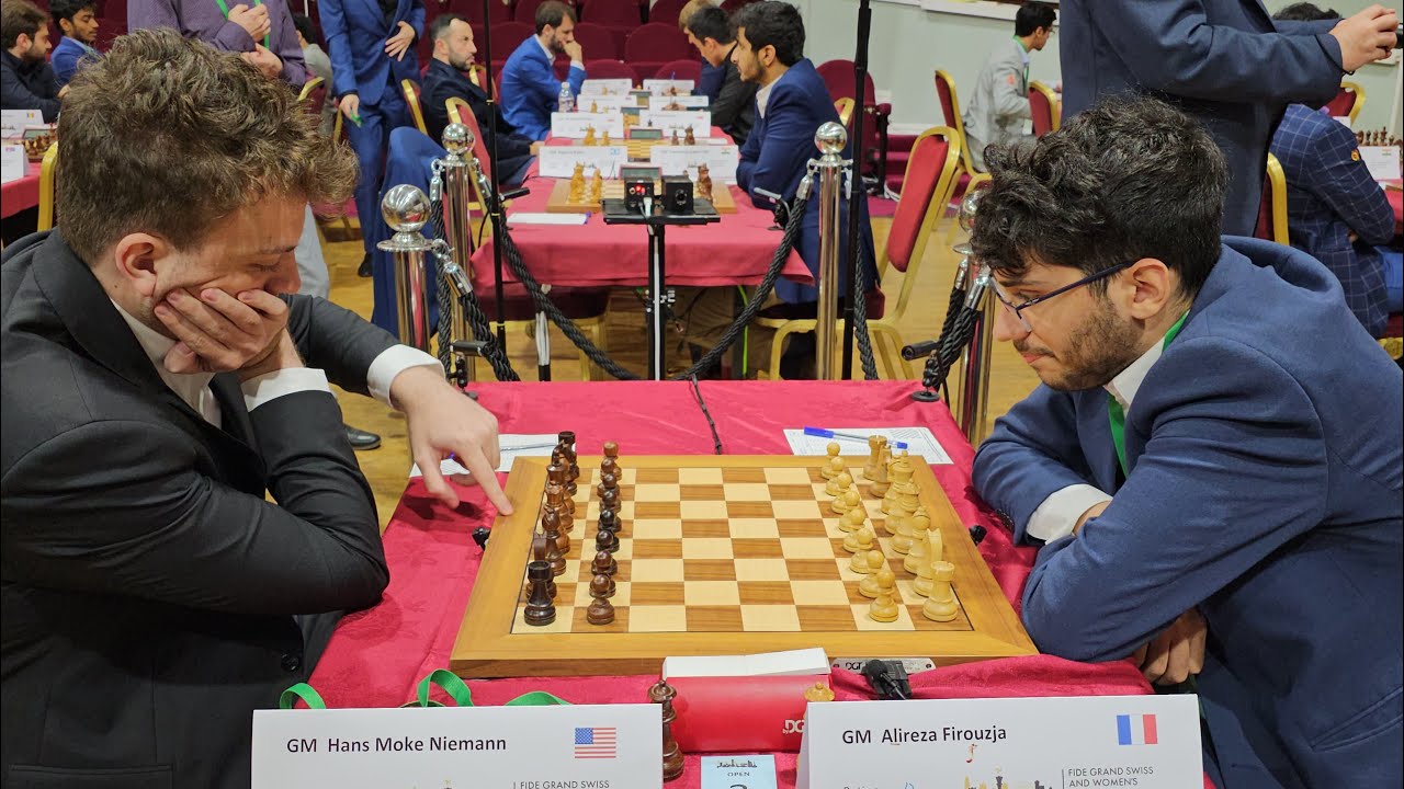 It's Firouzja vs Niemann today!  Starting moments of round 5 of FIDE Grand  Swiss 2023 