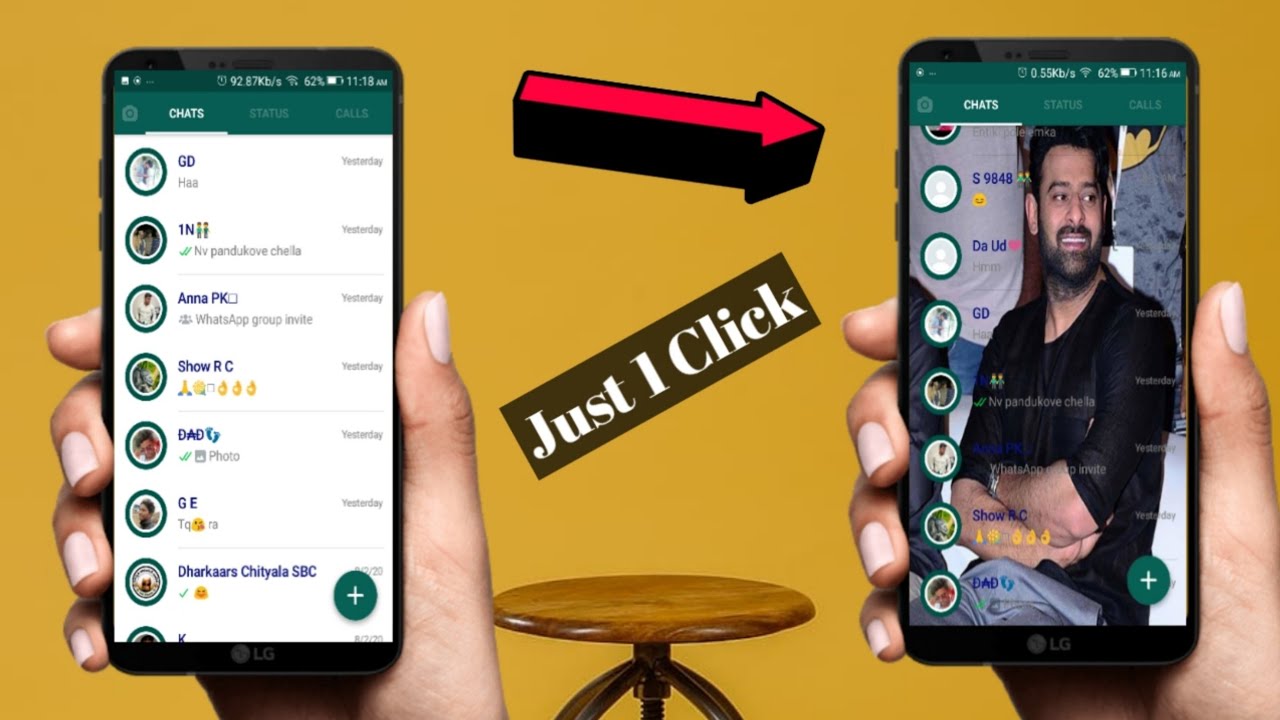 Change Whatsapp Homescreen Wallpaper 2020 Sravan tek