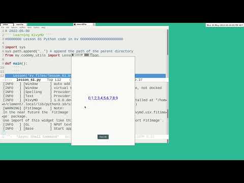 Python in Emacs 0048 - How to use Python codes in kv file