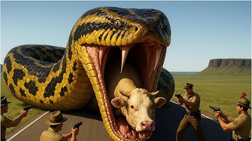 🔥 BRAVE RESCUE TEAM BATTLES A GIANT PYTHON TO SAVE A TERRIFIED MOTHER COW! 🐍🐄