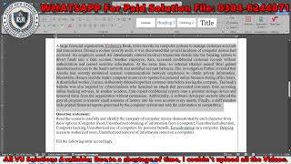 CS625 Assignment 2 Solution Spring 2026 , CS625 Assignment 2 Solution 2026 #CS625 #vuassignments