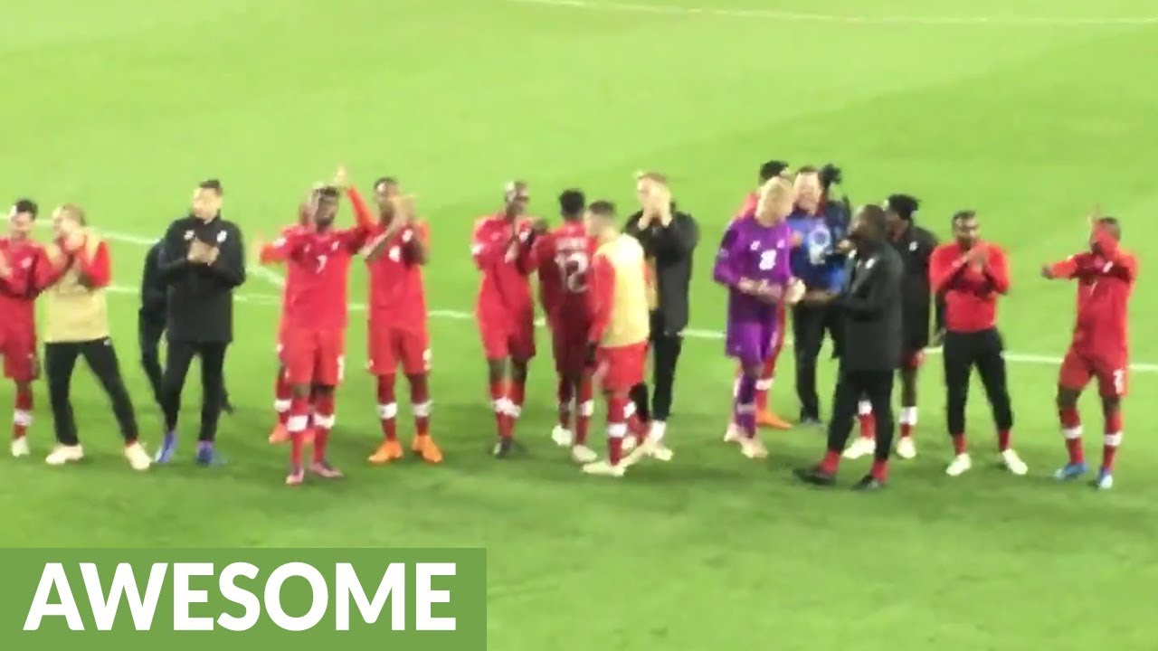Soccer team dances for fans after huge win YouTube