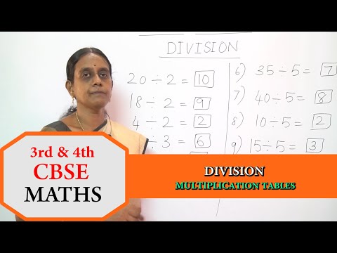 3rd & 4th STD CBSE NCERT Maths - Division Multiplication Tables CBSE Mathematics Maths 3rd ,4th