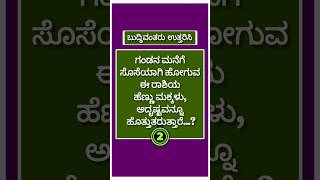 ಸಾಮಾನ್ಯ ಜ್ಞಾನ/ಒಗಟುಗಳು/ರಸಪ್ರಶ್ನೆ #generalknowledge #gkquiz #gkstudy #quiz #kannadaquiz #question #gk
