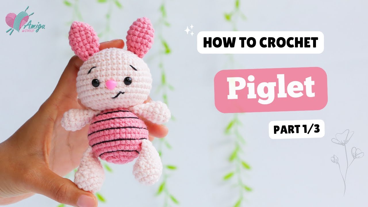 #696 | Crochet Piglet (1/3) | Crochet Characters Amigurumi | Free Pattern | Amiguworld