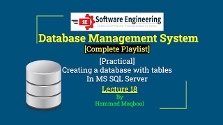 Creating database in MS SQL SERVER | Lecture 18 | Urdu / Hindi