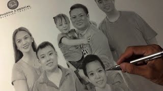 Family Portrait Commission Graphite And Charcoal