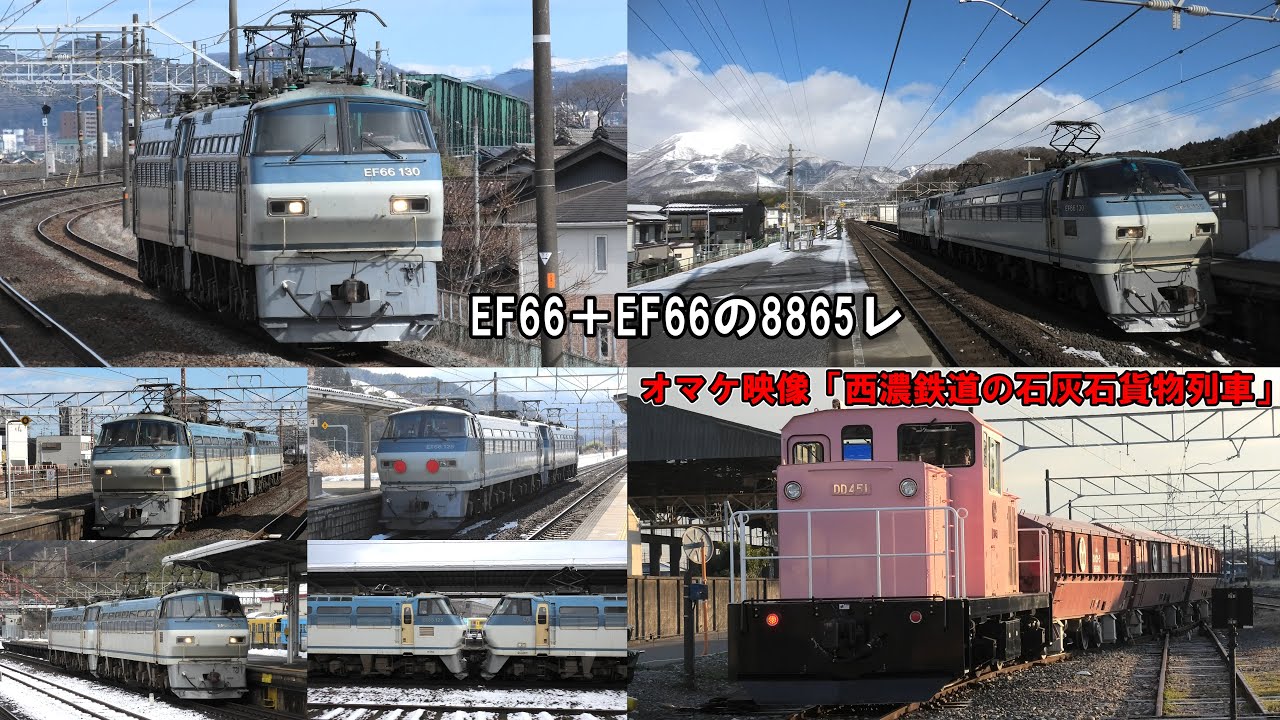 【EF66重連】今日の貨物列車「サメ重連8865レを撮影(2026.1.31)」＋オマケ映像「西濃鉄道の石灰石貨物列車」
