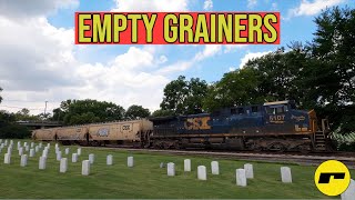 Two Empty CSX Grain Trains - One Lead By Thomas Rice Special Locomotive