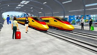 3D Driving Class Golden Bullet Train Station Gameplay | High Speed Train Scene | 3D Driving Class screenshot 2