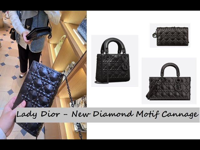 Dior - Lady Dior Pouch Black Cannage Calfskin with Diamond Motif - Women