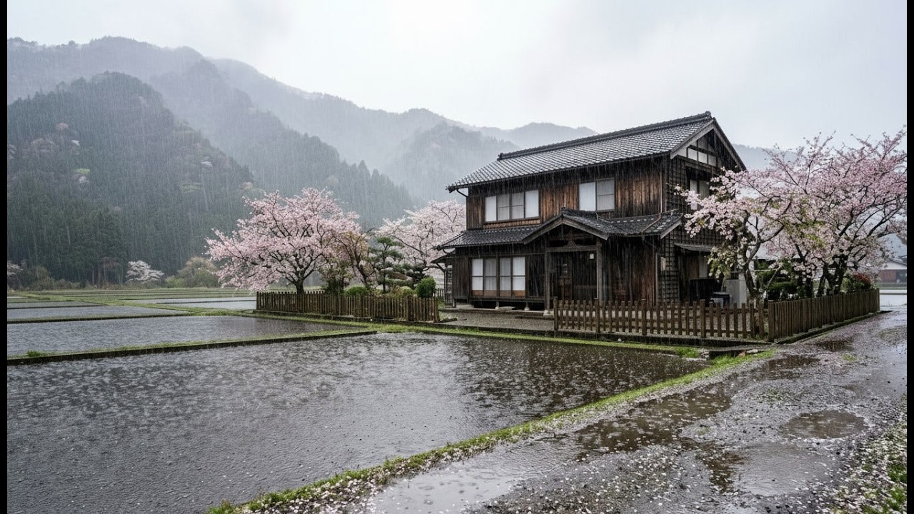 [10 Hours] Heavy Rain on Pond with Willow Tree | Fall Asleep Fast | Black Screen