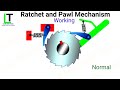 Working of ratchet and pawl mechanism animation