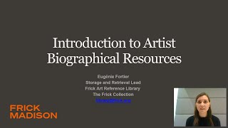 Introduction to Artist Biographical Resources