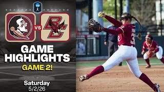 Florida State v Boston College (GAME 2!) 2026 College Softball Highlights 