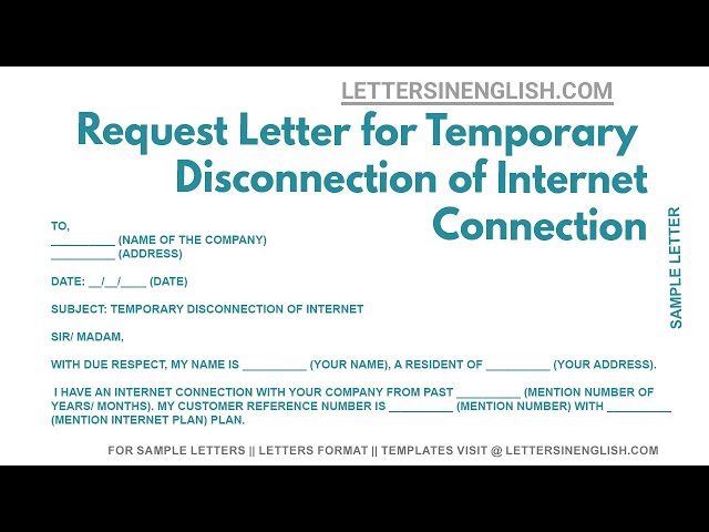 Sle Letter For Internet Connection Problems - Infoupdate.org
