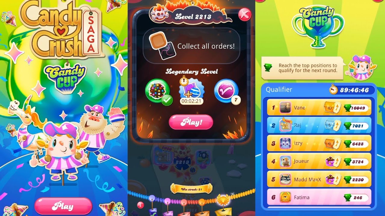 Candy Cup How To Get Free Booster Legendary Level 2213 Candy Crush