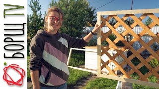 Fencing off a ugly fence from corrugated board | Decorative fence grill