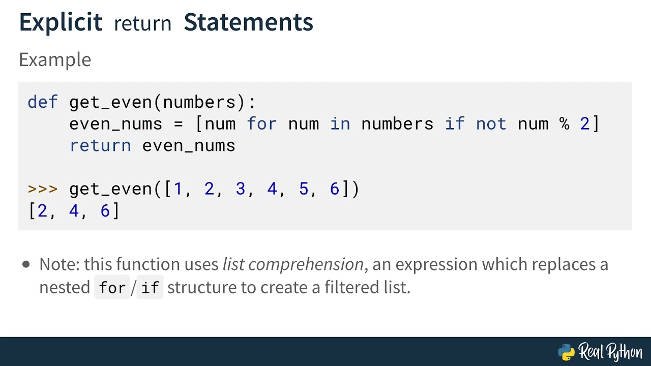 The Python return and return - YouTube