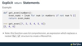 hvor ofte bakke leje The Python return Statement: Implicit and Explicit return - YouTube