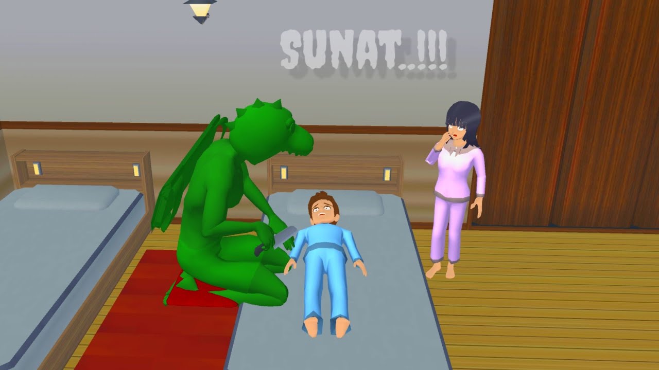 Mio Panik Yuta Lagi Tidur Langsung DI SUNAT Oleh BOMBARDIRO CROCODILO 😱 Sakura School Simulator