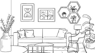 HOW TO MAKE LIVING ROOM IN ADOBE ILLUSTRATOR