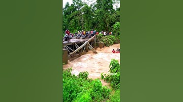 Moment the Bridge Almost Swept Away by Heavy Floods! #fyp #shorts