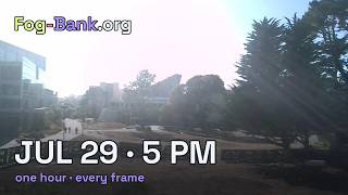 FogCam · July 29, 2026 · 5 pm PT · one hour, every frame