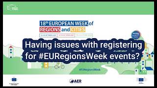 #EURegionsWeek Login Troubleshoot