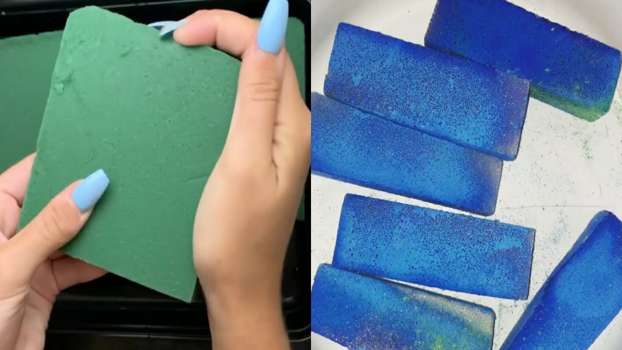 Satisfying Floral Foam CompilationDry VS Wet FoamsNo TalkingRelaxing