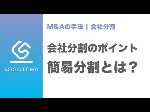 簡易分割とは｜会社分割【M&Aのプロが解説】
