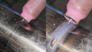 Amazing Way to Finish the Surface of Discolored Pipe TIG Welding