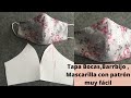 Tapa bocas, Barbijo, Mascarilla Con patrón muy fácil