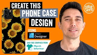 How to create a sunflower phone case with Affinity Designer, to sell online & make money on Amazon. screenshot 5