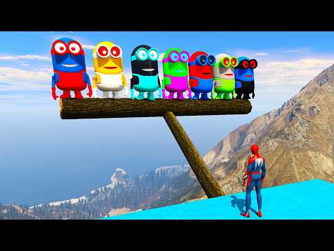 GTA 5 Red Spiderman VS Red/Green Minion! 💥 Epic Ragdolls & Fails 😂 #17